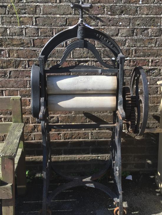 Cast iron mangle - Adams Bros, Brighton